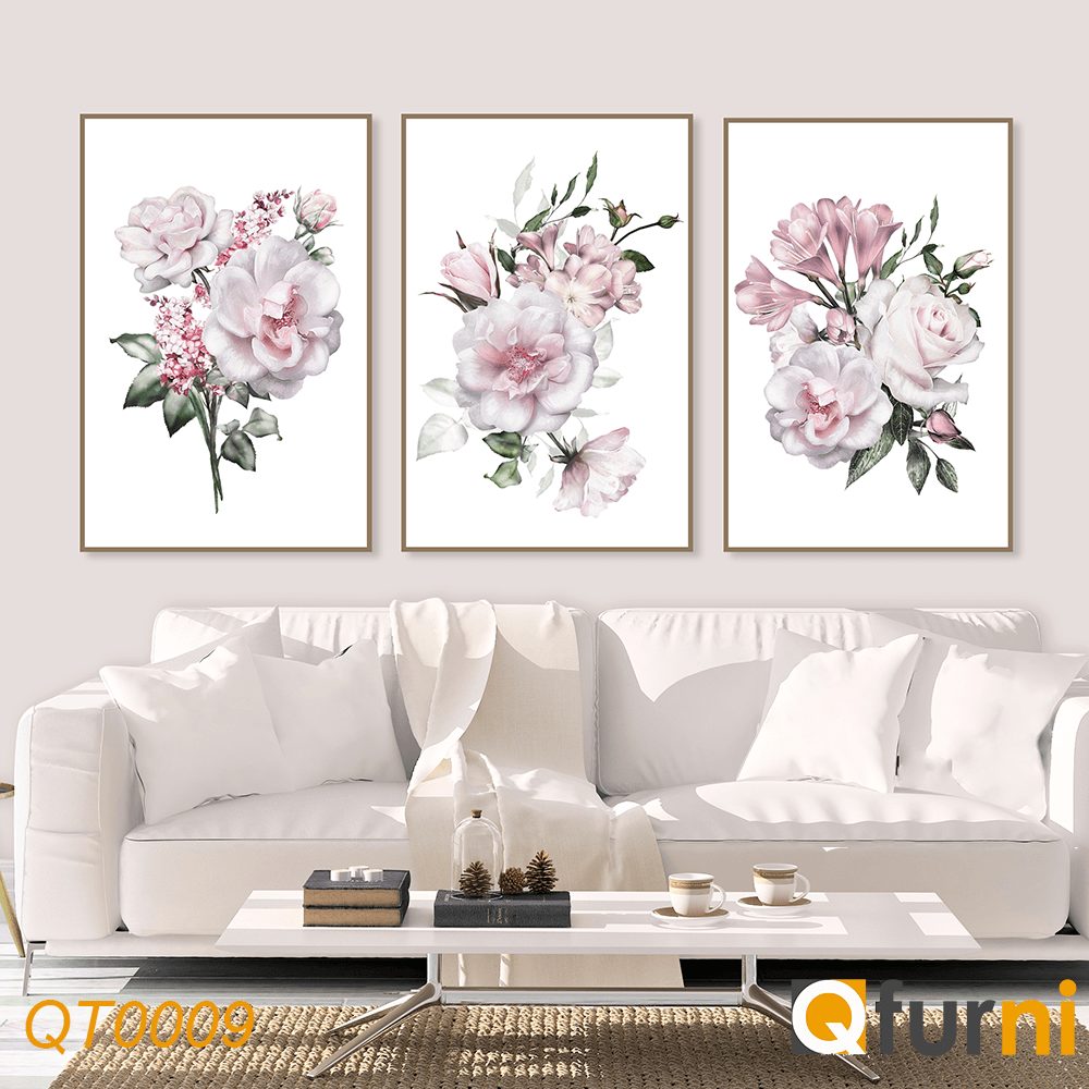 tranh vải silk hoa cát tường